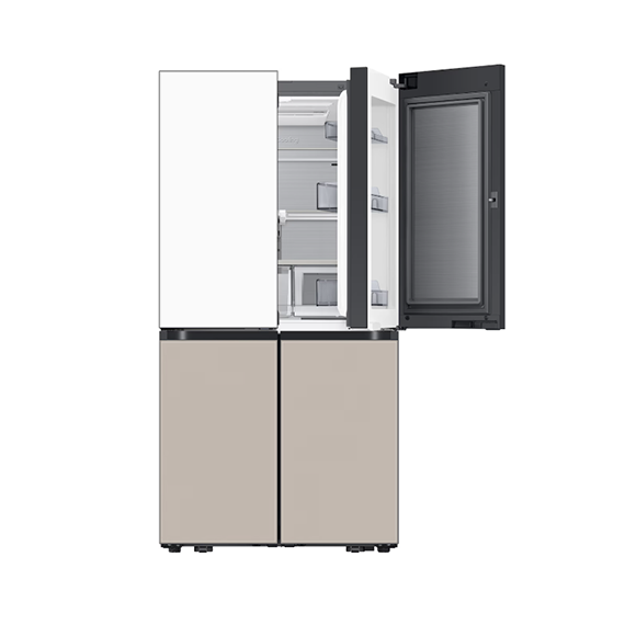 (2Q) 삼성 비스포크 AI 하이브리드 냉장고 4도어 새틴 화이트+새틴 베이지 894L (36) RM80F91M1XJ